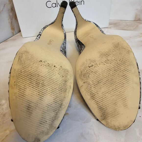 Calvin Klein Karinah Snake Print Heels with Cutouts, Size 7 - Picture 5 of 7